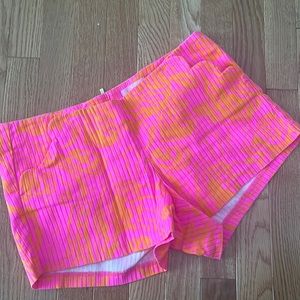 LILLY PULITZER SCALLOP POCKET PINK ORANGE SHORTS